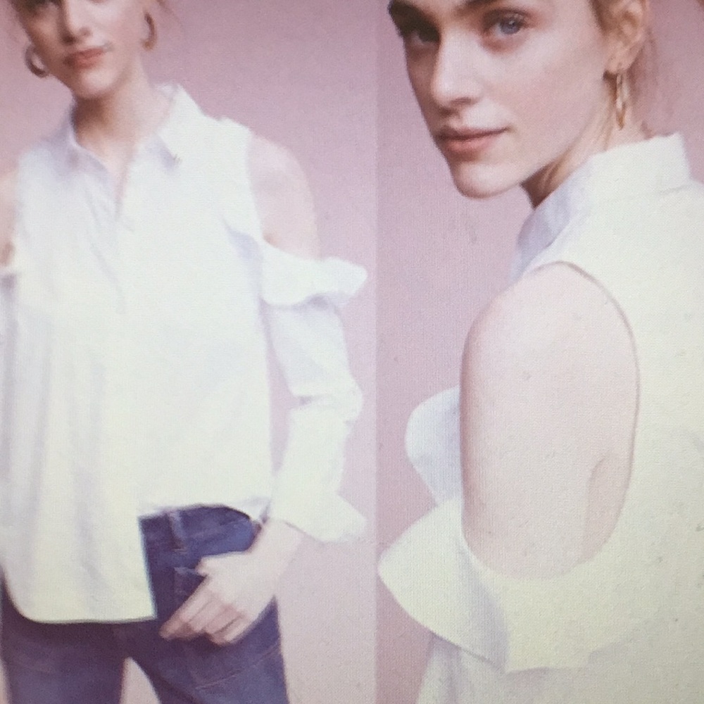 Anthropologie open shoulder blouse
